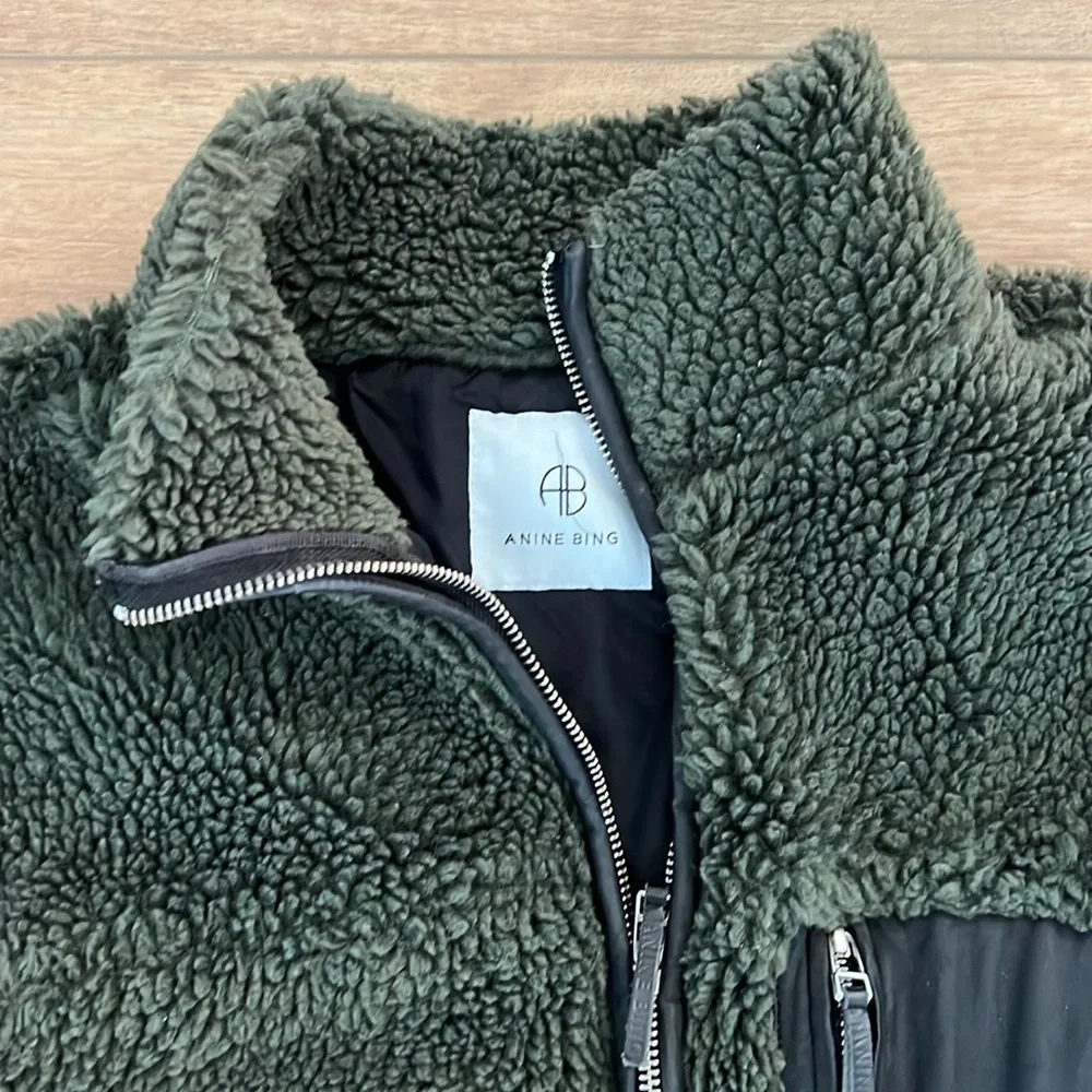 Anine bing Ryder faux fur jacket green - Picture 4 of 10